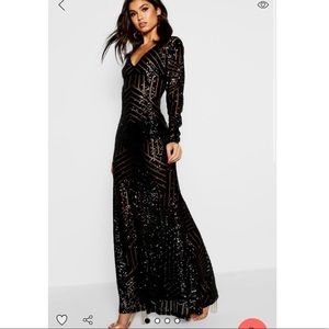 Black sequin casual/prom dress